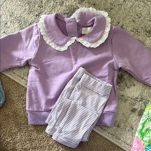 Purple Kids Matching Set with Lace Collar